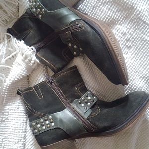 Suede moto Boots